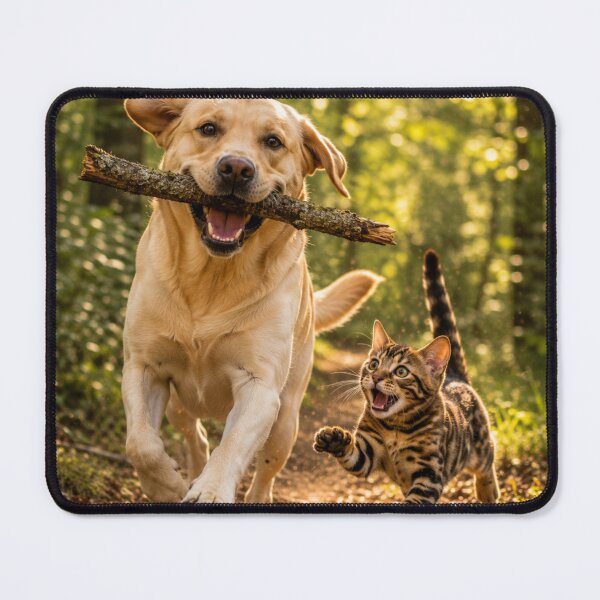 Item preview, Happy Labrador and Kitten Forest Adventure designed and sold by BagFactoryUK.
