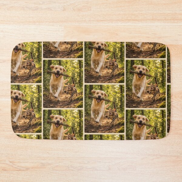 Item preview, Happy Labrador and Kitten Forest Adventure designed and sold by BagFactoryUK.