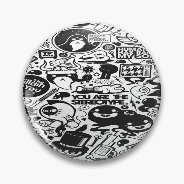 Item preview, Edgy Black and White Sticker Bomb - Cynical Collage, Skulls and Alternative Quotes designed and sold by RAYBIL.