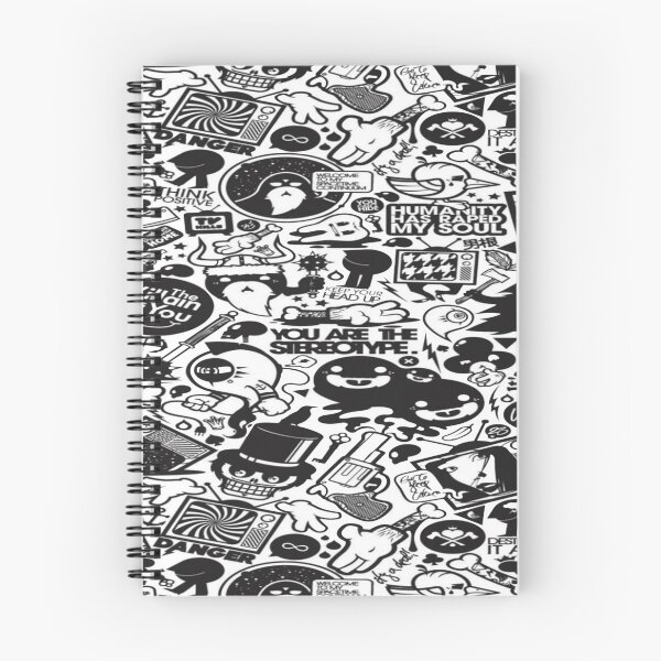 Item preview, Edgy Black and White Sticker Bomb - Cynical Collage, Skulls and Alternative Quotes designed and sold by RAYBIL.