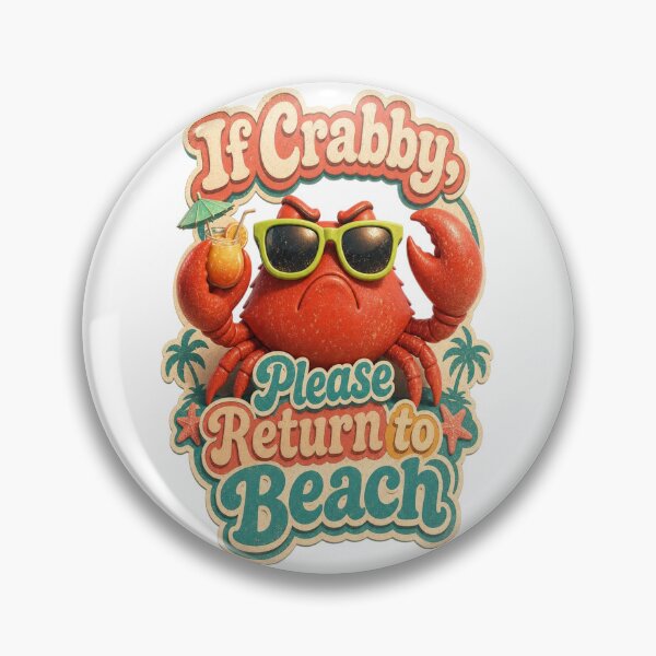 Item preview, Retro Crabby Beach Return Sticker designed and sold by mo-carnival.