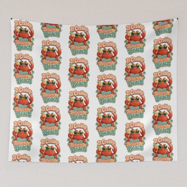 Item preview, Retro Crabby Beach Return Sticker designed and sold by mo-carnival.