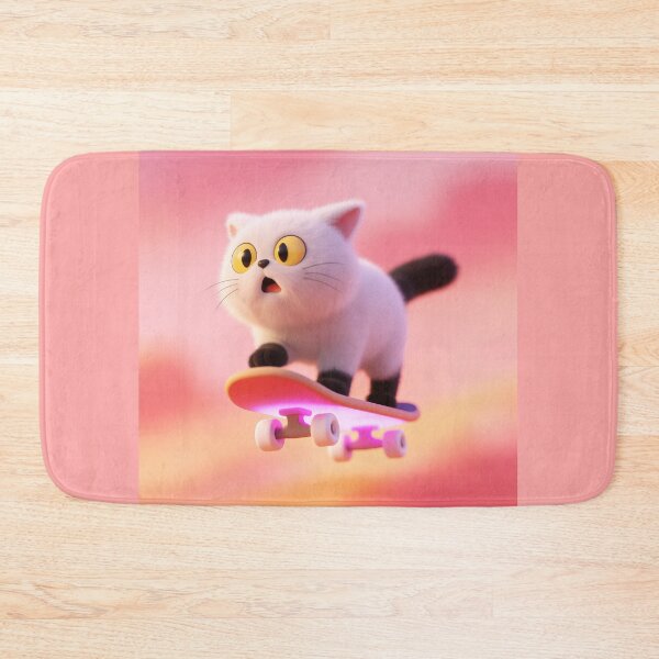 Item preview, A cartoon cat riding a skateboard designed and sold by Mike Kiev art.
