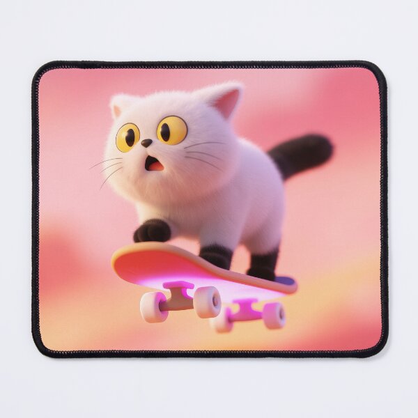 Item preview, A cartoon cat riding a skateboard designed and sold by Mike Kiev art.