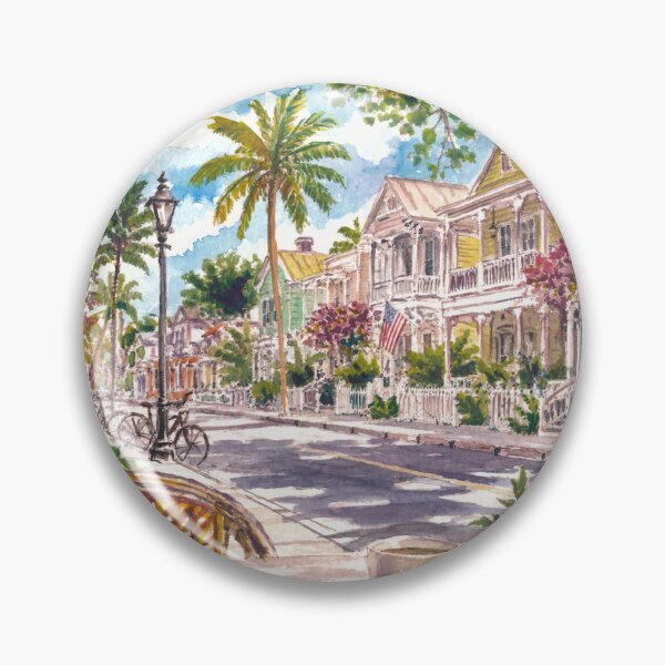 Item preview, Key West Duval Street Watercolor – Conch Cafe Street Scene, Florida Travel Gift designed and sold by artshop77.