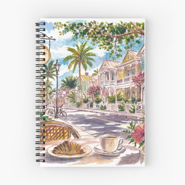 Item preview, Key West Duval Street Watercolor – Conch Cafe Street Scene, Florida Travel Gift designed and sold by artshop77.