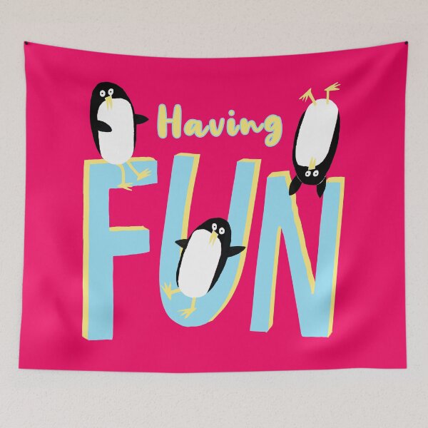 Item preview, Penguins Having Fun! Cute Illustration By Artist Carla Daly designed and sold by Carla Daly.