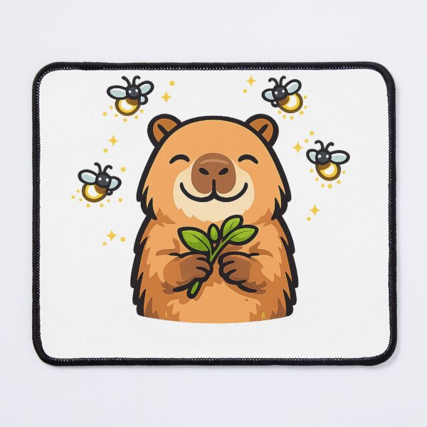 Item preview, Cute Capybara with Glowing Fireflies designed and sold by Saeed Ahmad.