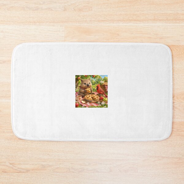Item preview, Autumn orchid picnic with sweet wombat and cardinal bird designed and sold by QuirkNest Studio .