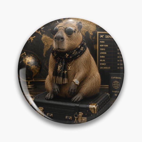 Item preview, Premium Luxury Capybara – Elegant Travel Suitcase Artwork designed and sold by AstraDrip Studio.