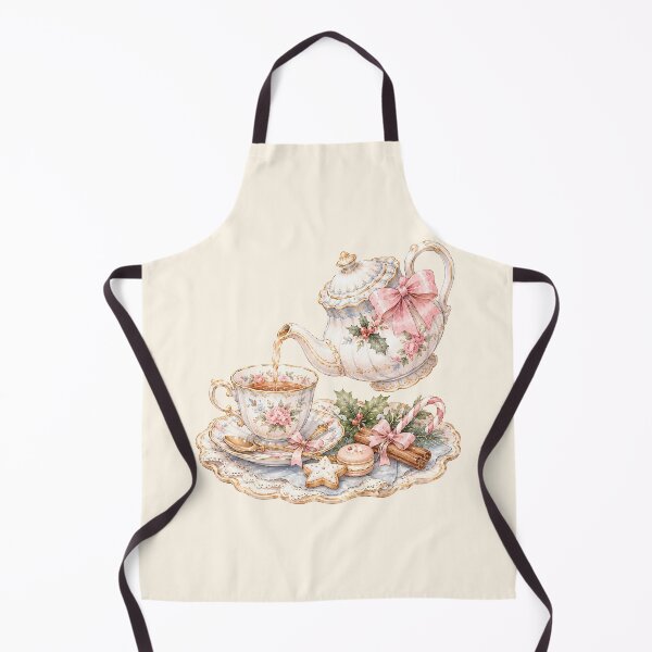 Item preview, Vintage Christmas Tea Time Watercolor | Elegant Floral Teapot & Cozy Holiday Tea designed and sold by looplandger.