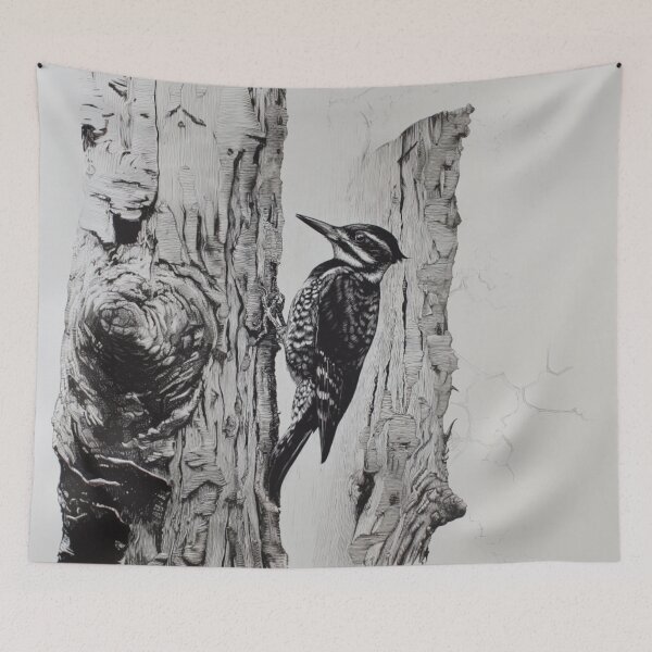 Item preview, A Woodpecker clinging to tree bark, Birds in Motion designed and sold by CDC40.