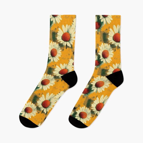 Item preview, Large Retro Daisies With Halftone Dot Pattern designed and sold by igraphixart.