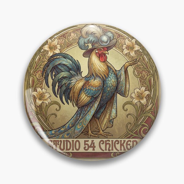 Item preview, Studio 54 Chicken in the style of Mucha designed and sold by Solace Sparkles.