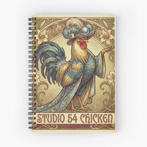 Item preview, Studio 54 Chicken in the style of Mucha designed and sold by Solace Sparkles.
