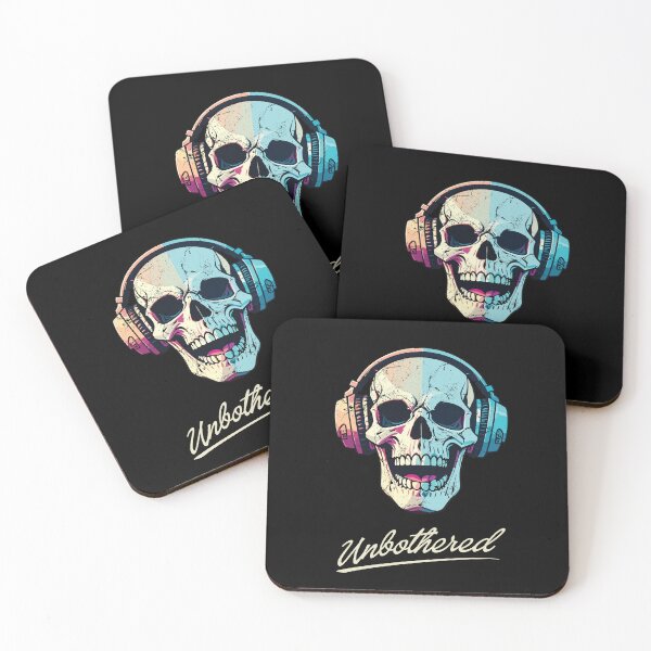 Item preview, Unbothered Skull and Headphones designed and sold by threadsjam.