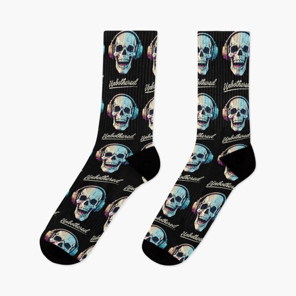 Item preview, Unbothered Skull and Headphones designed and sold by threadsjam.
