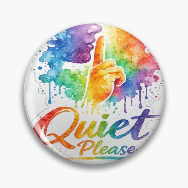 Item preview, Quiet Please | Rainbow Watercolor Mindfulness Sticker designed and sold by Genzfirevibes.