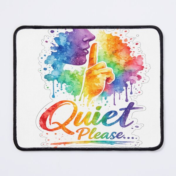 Item preview, Quiet Please | Rainbow Watercolor Mindfulness Sticker designed and sold by Genzfirevibes.