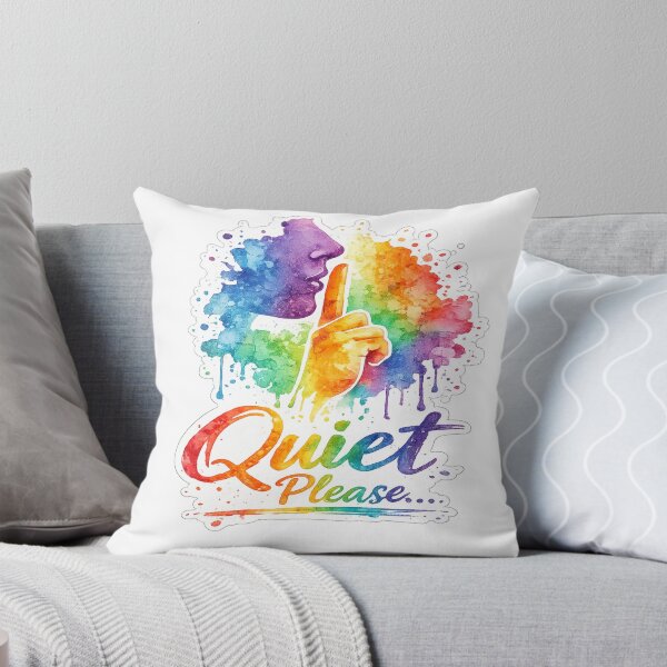 Item preview, Quiet Please | Rainbow Watercolor Mindfulness Sticker designed and sold by Genzfirevibes.