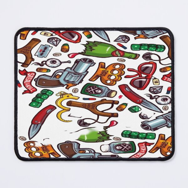 Item preview, Retro Gangster Motif - Weapons, Crime and Street Art Comic Book Style (Mint Green) designed and sold by RAYBIL.