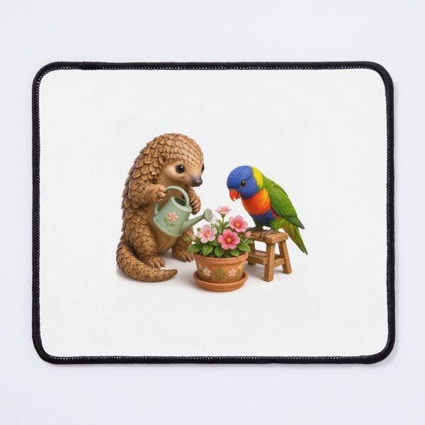 Item preview, Colorful Garden helpers caring for blooming spring flowers designed and sold by QuirkNest Studio .