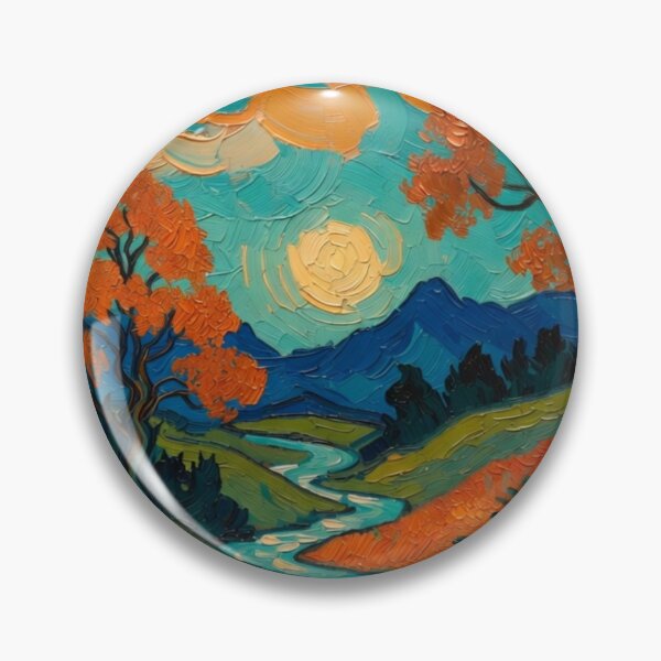 Item preview, Autumn Valley - Textured Impasto Landscape Painting designed and sold by Nexus Space.