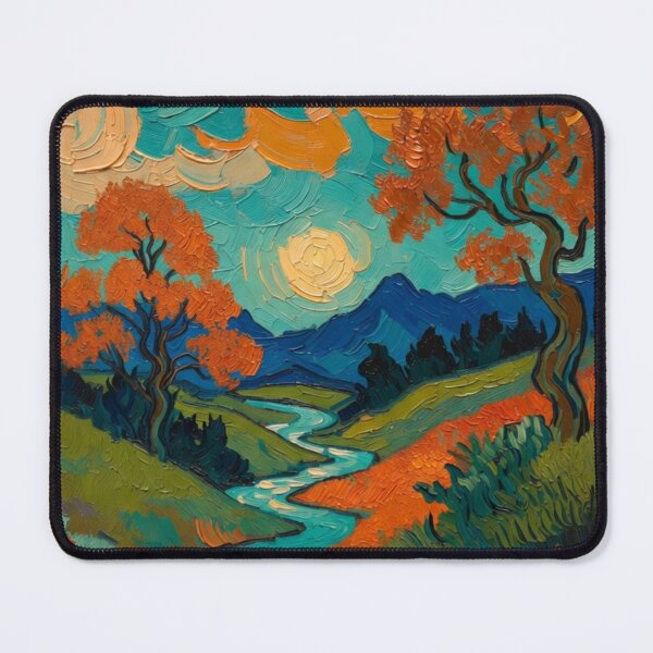 Item preview, Autumn Valley - Textured Impasto Landscape Painting designed and sold by Nexus Space.