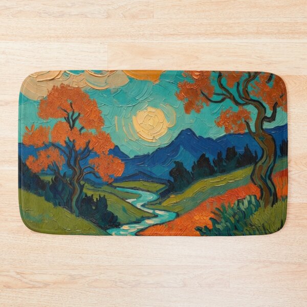 Item preview, Autumn Valley - Textured Impasto Landscape Painting designed and sold by Nexus Space.
