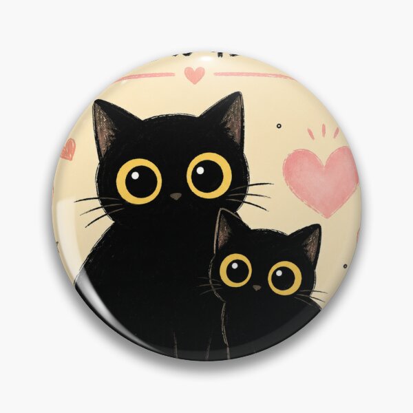 Item preview, Cute Black Cat Family Art | Kawaii Cat Illustration | Adorable Cat Lover Wall Decor designed and sold by AbstractAuraArt.