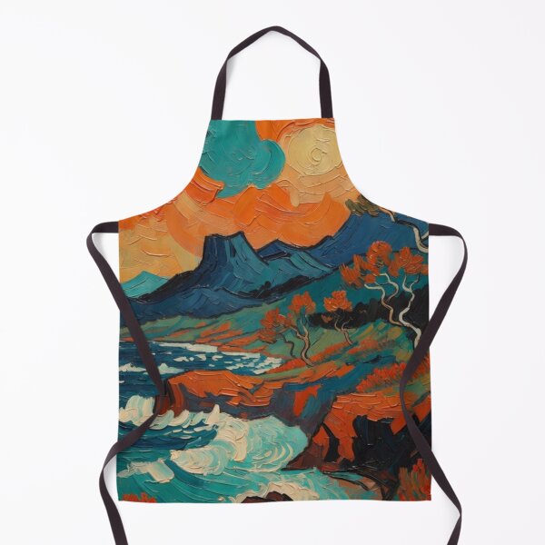 Item preview, Coastal Cliffs Painting - Impasto Ocean Seascape Art designed and sold by Nexus Space.