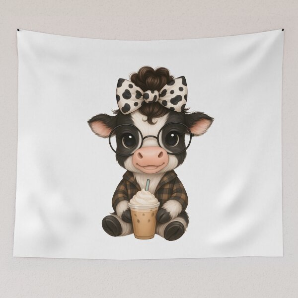 Item preview, Cute cow with coffee  designed and sold by Sixtinebzh.