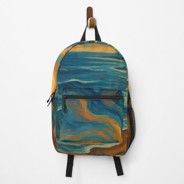 Item preview, Impressionist Seascape - Golden Sun Ocean Wave Painting designed and sold by Nexus Space.