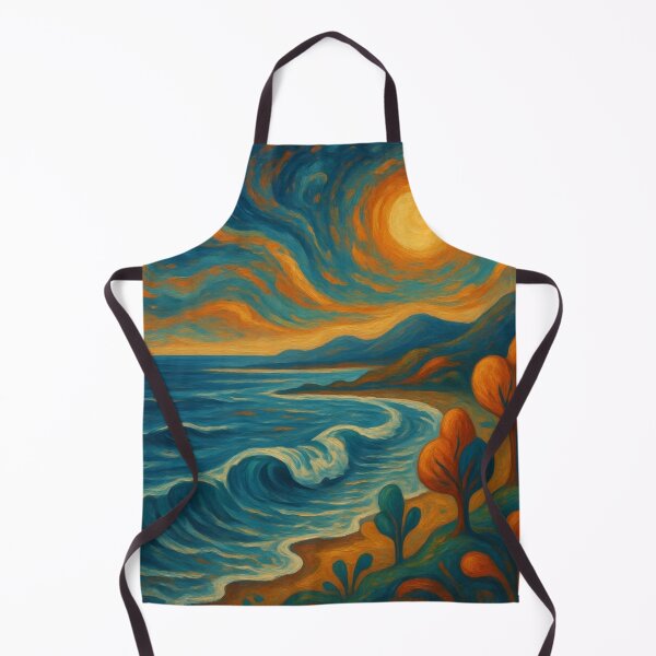 Item preview, Impressionist Seascape - Golden Sun Ocean Wave Painting designed and sold by Nexus Space.