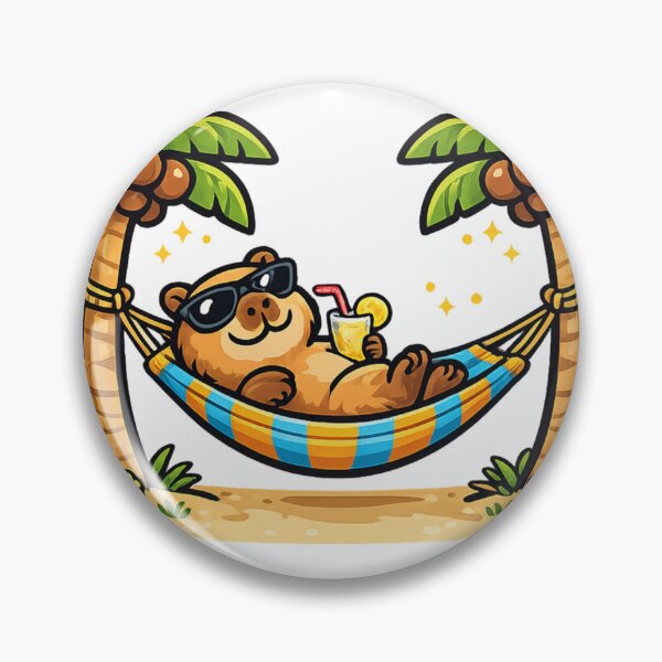 Item preview, Cute Capybara Relaxing in a Hammock designed and sold by Saeed  Ahmad.