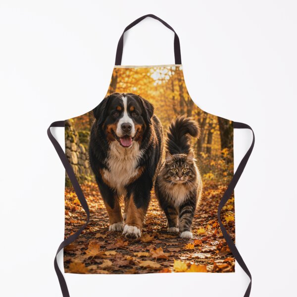 Item preview, Bernese Mountain Dog and Cat Autumn Walk designed and sold by BagFactoryUK.