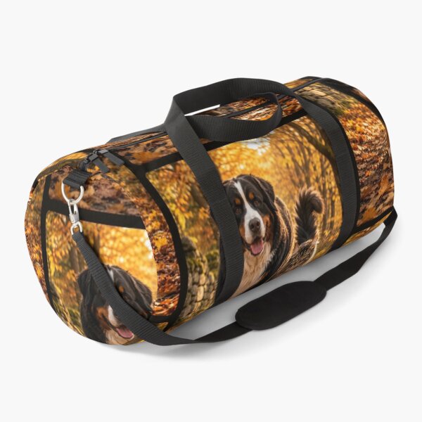 Item preview, Bernese Mountain Dog and Cat Autumn Walk designed and sold by BagFactoryUK.