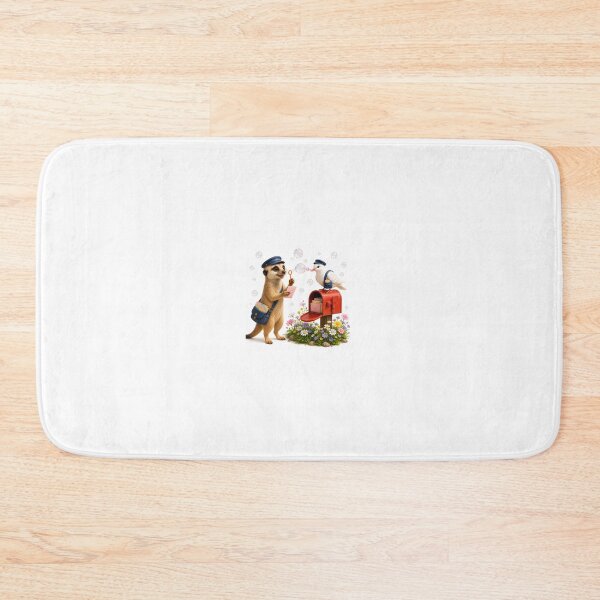 Item preview, Whimsical mail delivery with meerkat, dove and floating bubbles  designed and sold by QuirkNest Studio .