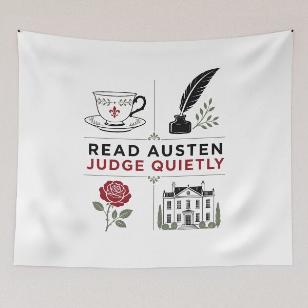 Item preview, Read Austen Judge Quietly Pride and Prejudice Grid Emblem designed and sold by Fenay Designs.
