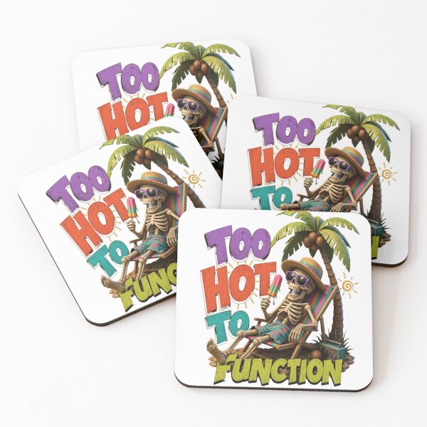 Item preview, Vintage Skeleton Too Hot To Function Sticker designed and sold by mo-carnival.