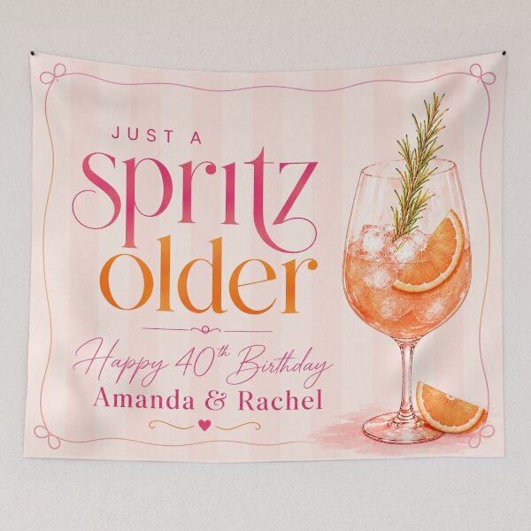 Item preview, Copy of Stripes 2 40th Birthday Tapestry 8 - just a spritz older designed and sold by taylorvinyls.