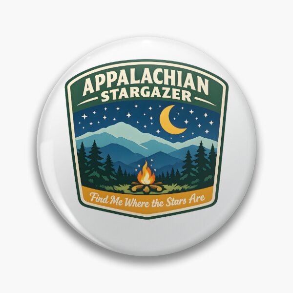 Item preview, Appalachian Stargazer | Retro Camping & Mountain Night Sky Badge designed and sold by jahiggin.