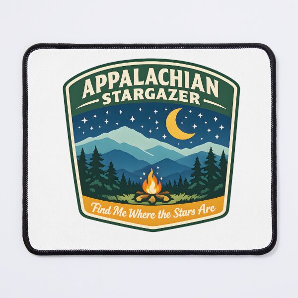 Item preview, Appalachian Stargazer | Retro Camping & Mountain Night Sky Badge designed and sold by jahiggin.