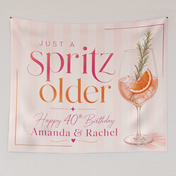 Item preview, Copy of Copy of Stripes 2 40th Birthday Tapestry 8 - just a spritz older designed and sold by taylorvinyls.