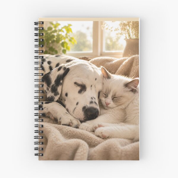 Item preview, Sleeping Dalmatian and White Cat Best Friends designed and sold by BagFactoryUK.