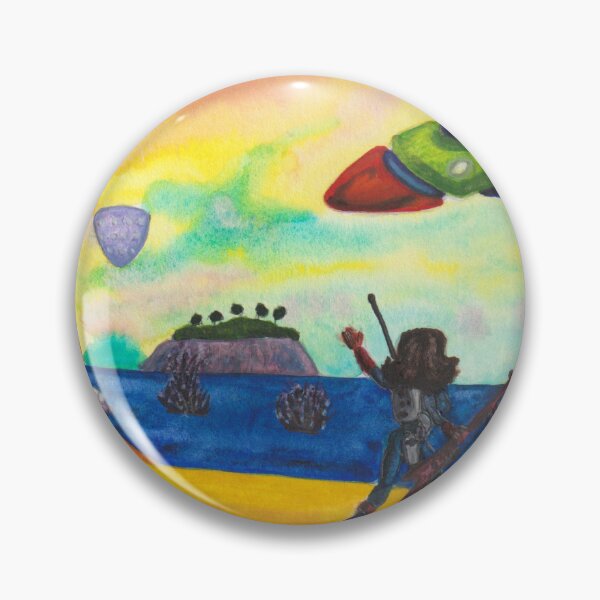 Item preview, Watercolor Painting Spaceship Planet Spaceport Future Women Landscape designed and sold by Jonah Augustin Gray.