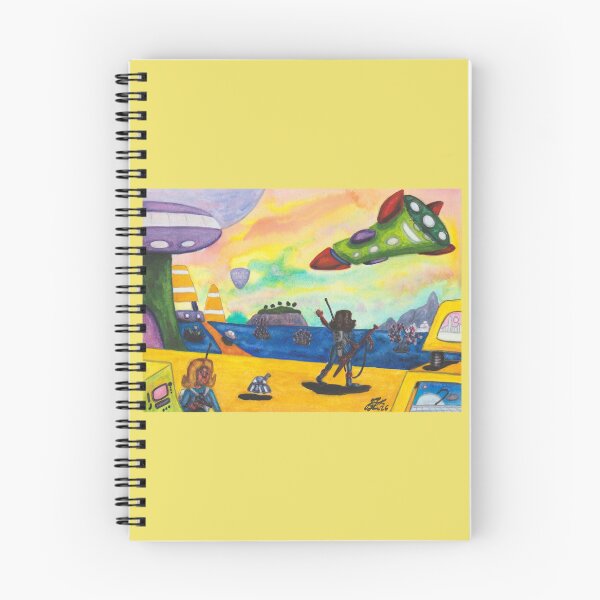 Item preview, Watercolor Painting Spaceship Planet Spaceport Future Women Landscape designed and sold by Jonah Augustin Gray.