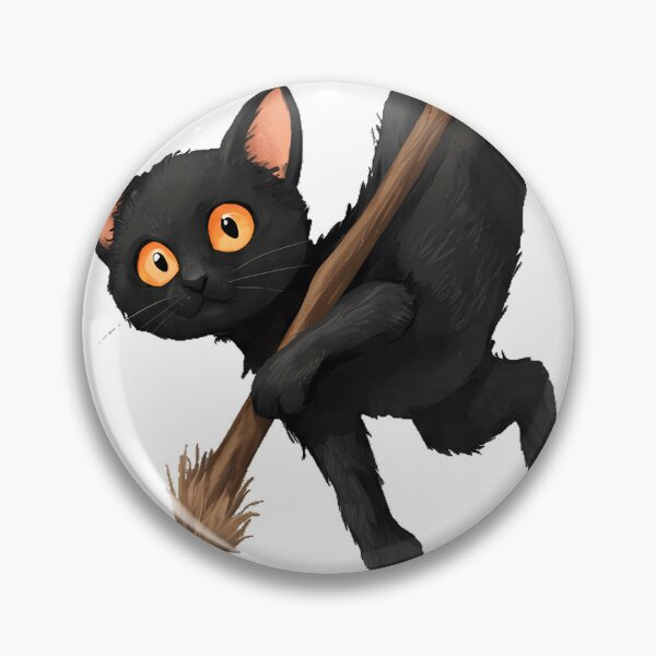 Item preview, Black Cat Broomstick Icon designed and sold by IllumeInk.