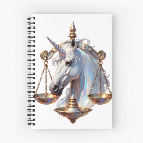 Item preview, Libra Unicorn Gold Scales Pearl White Elegant Zodiac Art designed and sold by Zodiac Celestial Art.