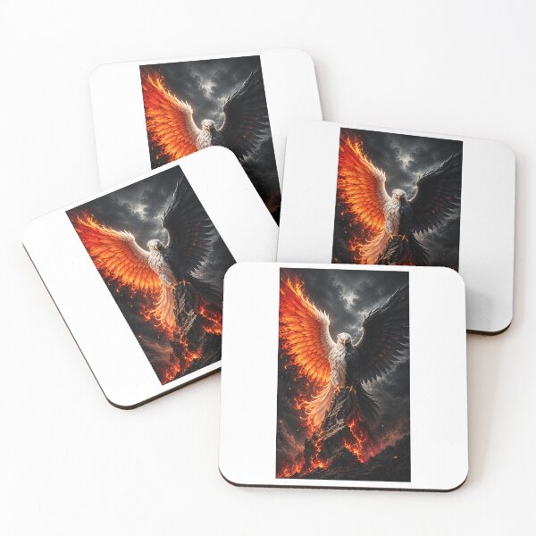Item preview, Fiery phoenix on a volcanic spire designed and sold by AmbiM.